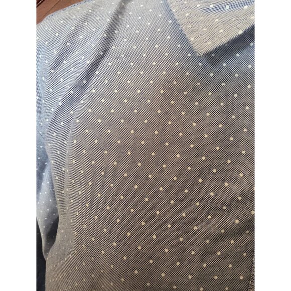 Tommy Hilfiger Womens Blue Gray Polka Dot L/G Cotton Blouse - Picture 2 of 9
